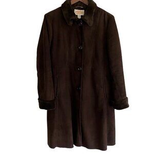 Brown Suede Women's Coat - Talbot Suede Coat Size M
